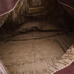 Pre Owned Carolina Herrera Brown Leather Small Hobo