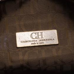 Pre Owned Carolina Herrera Brown Leather Small Hobo