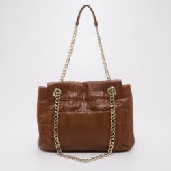 Pre Owned Carolina Herrera Audrey Brown Handbag