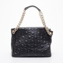 Pre Owned Carolina Herrera Monogram Chain Handle Tote