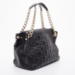 Pre Owned Carolina Herrera Monogram Chain Handle Tote