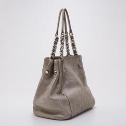 Pre Owned Carolina Herrera Monogram Chain Handle Tote Silver