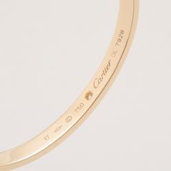 Pre Owned Cartier 18K 'U' Shaped Open Cuff Love Bracelet with Central Diamond