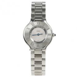 مملوكة مسبقًا Cartier Silver Stainless Steel 21 Must de Cartier Women’s Wristwatch 27.5MM