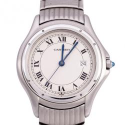 Pre Owned Cartier Cougar Stainless Steel Mens Watch 30 MM