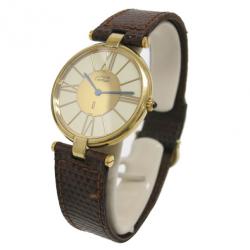 مملوكة مسبقًا Cartier Gold Plated Silver Vermeil Womens Wristwatch 30 MM