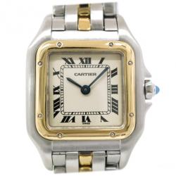 Pre Owned Cartier Panthere SS Ivory Gold 18K Ladies Wristwatch 