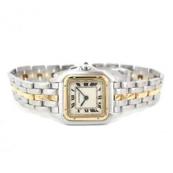 Pre Owned Cartier Panthere SS Ivory Gold 18K Ladies Wristwatch 