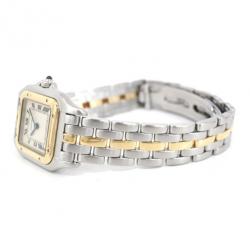 Pre Owned Cartier Panthere SS Ivory Gold 18K Ladies Wristwatch 