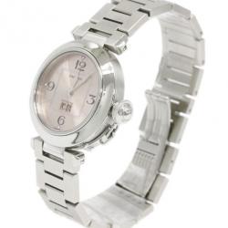 مملوكة مسبقًا Cartier Creme Stainless Steel Pasha C Big Date Unisex Wristwatch 35MM