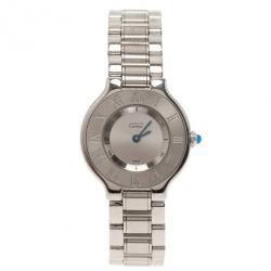 مملوكة مسبقًا Cartier Silver Stainless Steel 21 Must de Cartier Women's Wristwatch 30MM