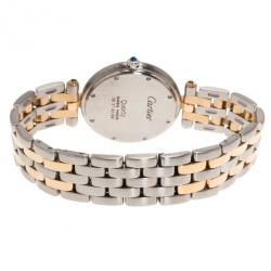 مملوكة مسبقًا Cartier White Stainless Steel Panthere Women's Wristwatch 30MM