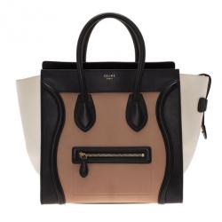 مملوكة مسبقًا Celine Tricolor Mini Luggage Smooth Leather Tote Bag