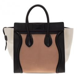 مملوكة مسبقًا Celine Tricolor Mini Luggage Smooth Leather Tote Bag