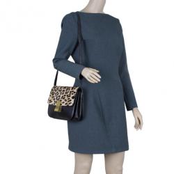 Pre Owned Celine Leopard Print Leather Medium Classic Box Bag