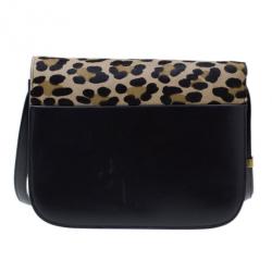 Pre Owned Celine Leopard Print Leather Medium Classic Box Bag