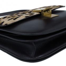 Pre Owned Celine Leopard Print Leather Medium Classic Box Bag