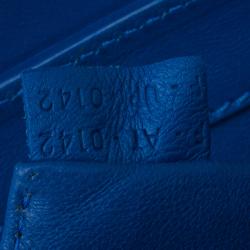 Pre Owned Celine Electric Blue Palmelato Leather Mini Luggage Tote