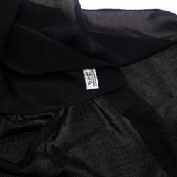 Pre Owned وشاح شانيل شعار شانيل أسود مربع