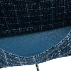 Pre Owned Chanel Blue Tweed Jumbo Flap Bag