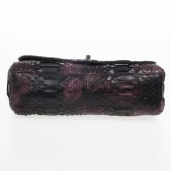 Pre Owned Chanel Python Classic Flap Shoulder Bag
