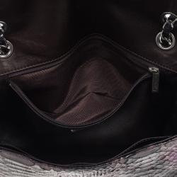 Pre Owned Chanel Python Classic Flap Shoulder Bag
