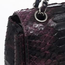 Pre Owned Chanel Python Classic Flap Shoulder Bag