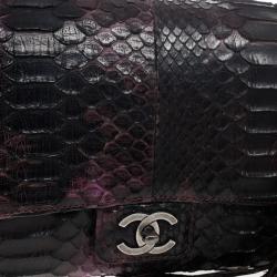 Pre Owned Chanel Python Classic Flap Shoulder Bag