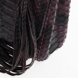 Pre Owned Chanel Python Classic Flap Shoulder Bag