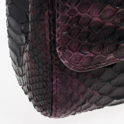 Pre Owned Chanel Python Classic Flap Shoulder Bag