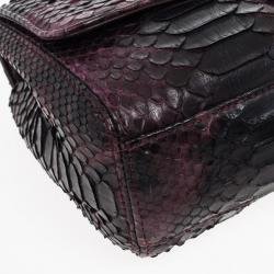 Pre Owned Chanel Python Classic Flap Shoulder Bag