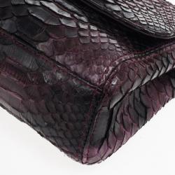 Pre Owned Chanel Python Classic Flap Shoulder Bag