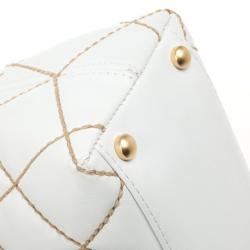 Pre Owned Chanel White Surpique Stitch Hobo