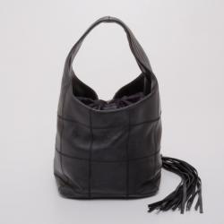 Pre Owned Chanel Black Leather Small Bucket Hobo