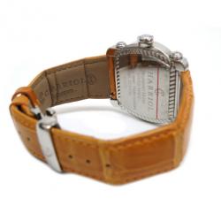 Philippe Charriol SS Leather Black Actor Mens Wristwatch 
