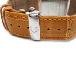 Philippe Charriol SS Leather Black Actor Mens Wristwatch 