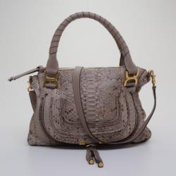Pre Owned Chloe Python Small Marcie Bag