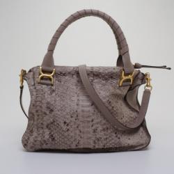 Pre Owned Chloe Python Small Marcie Bag