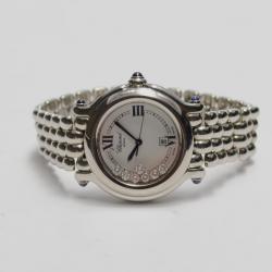 Pre Owned Chopard Happy Sport 7 Floating Diamonds SS White Ladies Wristwatch 31 MM