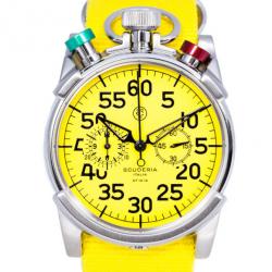 Pre Owned CT Scuderia Yellow Stainless Steel CS20110 Men's Wristwatch 46MM