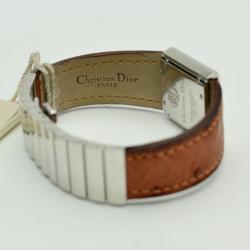Pre Owned Dior Grey Stainless Steel D80-100 Women's Wristwatch 23 mm