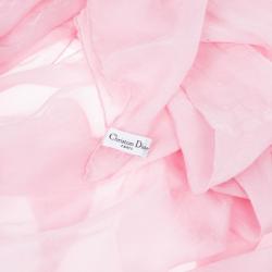Pre Owned Dior Pink Silk Monogram Scarf