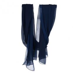 Dior Navy Blue Cannage Silk Scarf