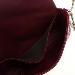 Pre Owned Christian Dior Red Cannage Quilted Patent Leather Lady Dior New Lock Mini Flap Bag