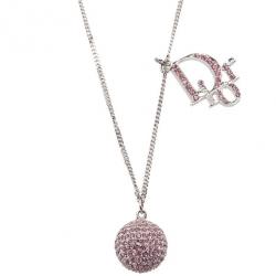 مملوكة مسبقًا Dior Signature Sphere Pink Crystal Necklace