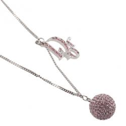 مملوكة مسبقًا Dior Signature Sphere Pink Crystal Necklace