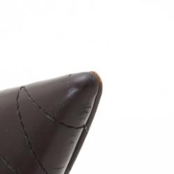 Pre Owned Dior Black Leather Pointed Toe Slides Size 37.5