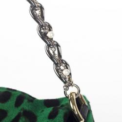 Pre Owned Dolce and Gabbana Leopard Print Calf Hair Shoulder Bag