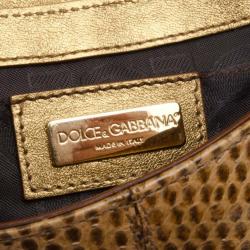 Pre Owned Dolce and Gabbana Small Python Shoulder Bag
