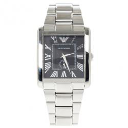 Pre Owned Emporio Armani Black Stainless Steel AR1642 Men's Wristwatch 36MM